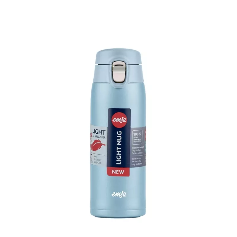 EMSA Light termo puodelis 400 ml mėlynas, nerūdijančio plieno korpusas, polipropileno dangtelis