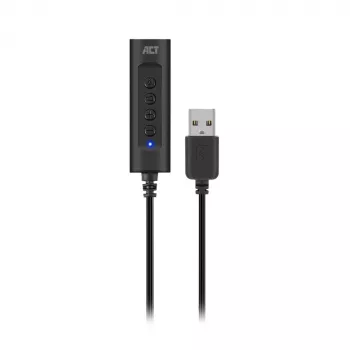 ACT AC9360 išorinė garso kortelė USB, 3,5 mm lizdas, 4 mygtukai