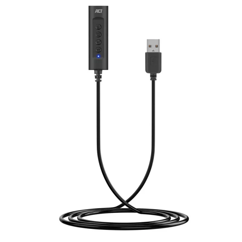 ACT AC9360 išorinė garso kortelė USB, 3,5 mm lizdas, 4 mygtukai