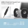 ACT AC9360 išorinė garso kortelė USB, 3,5 mm lizdas, 4 mygtukai