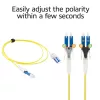 ACT 7 m vienmodis 9/125 OS2 Polarity Twist uniboot dvigubas šviesolaidinis kabelis su CS - LC jungtimis