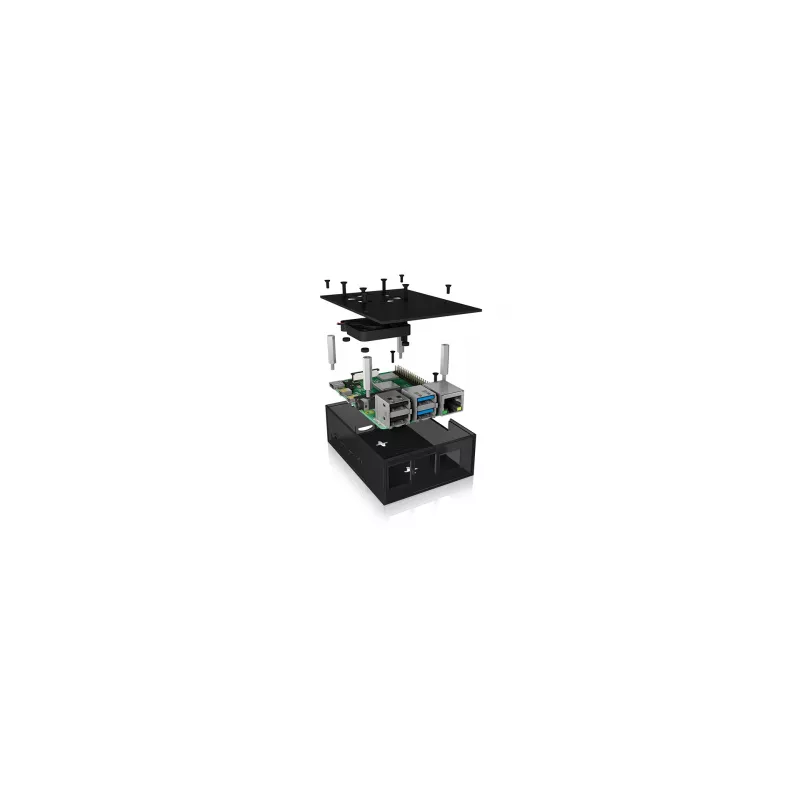 ICY BOX IB-RP108 Dėklas Raspberry Pi 4, permatomas, aliumininis, su aušintuvu