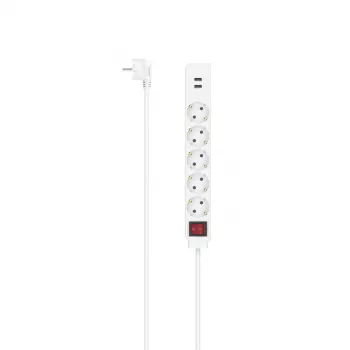 Hama 00223183 ilgintuvas 1,4 m 5 kištukinių lizdų Baltas