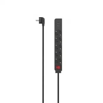 Hama 00223184 ilgintuvas 1,4 m 5 kištukinių lizdų Juodas