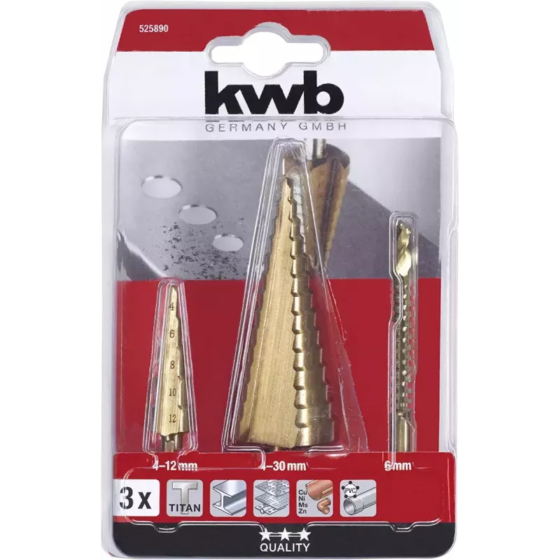 Gręžtuvų rinkinys KWB 525890 HSS 10 mm gylis 155 mm aukštis