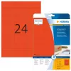 Lipnūs etikečių lapai HERMA Spalvotas A4 70x37 mm raudona matiniai 480 vnt.