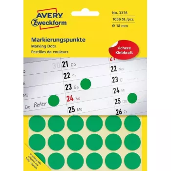 Spalvų kodavimo taškeliai, Avery, žali