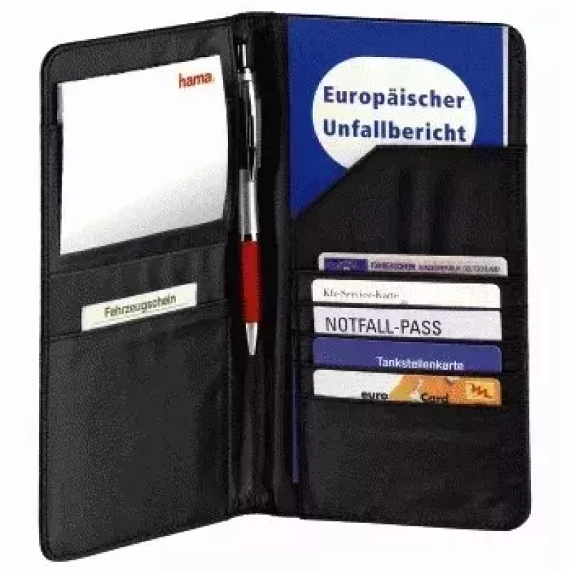 Hama 00083970 piniginė / kortelių dėklas / kelioninių dokumentų laikiklis, juoda, poliesteris