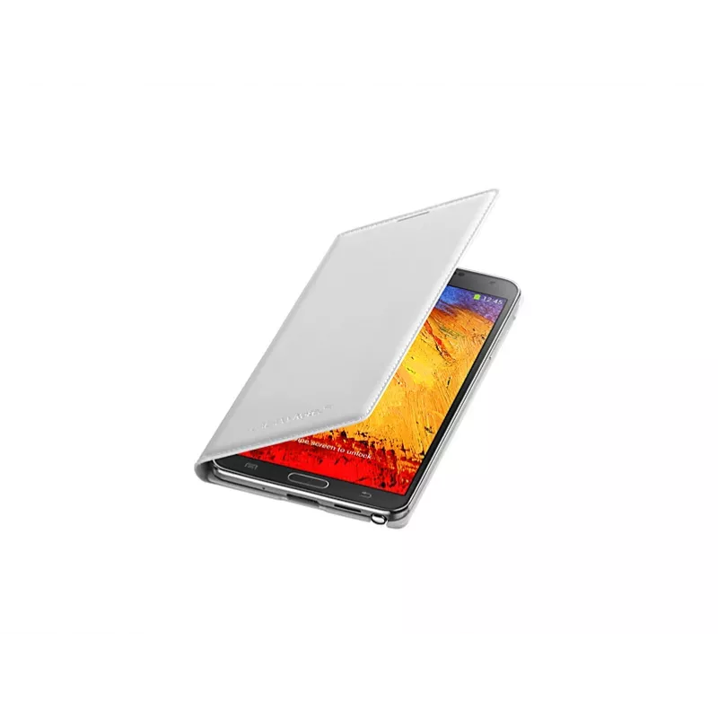 Samsung EF-WN900B dėklas Galaxy Note 3 – atverčiamas, baltas, odinis