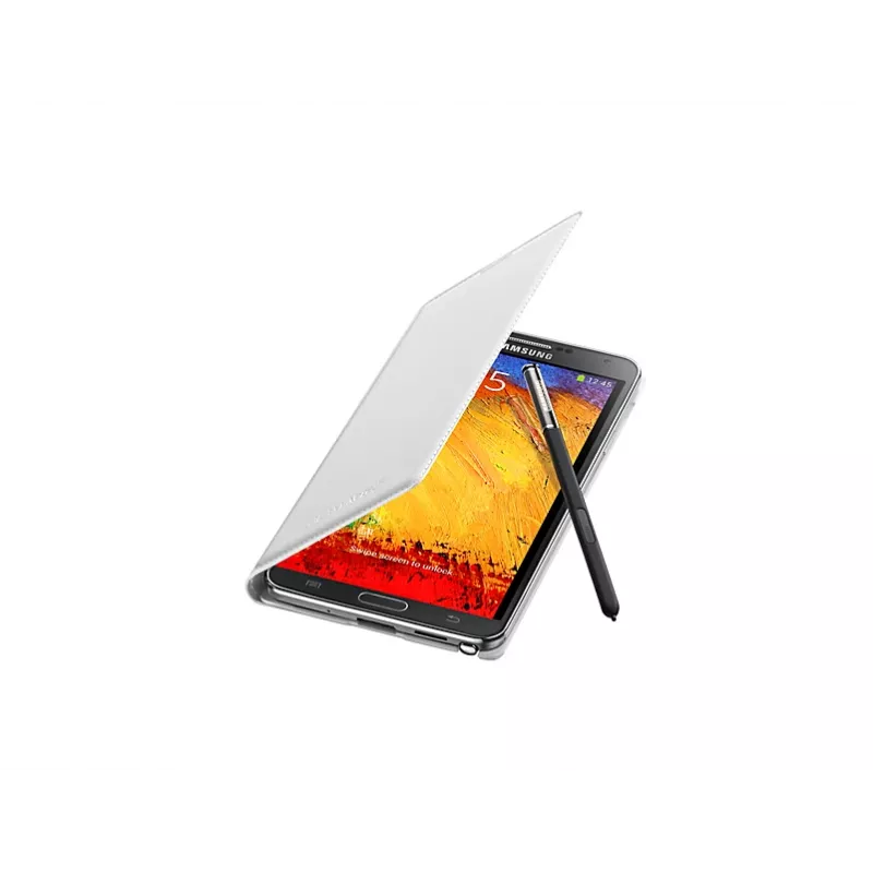 Samsung EF-WN900B dėklas Galaxy Note 3 – atverčiamas, baltas, odinis