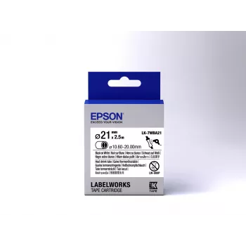 Epson LK-7WBA21 šilumos susitraukimo vamzdelio kasetė juoda/balta D21mm (2,5m)
