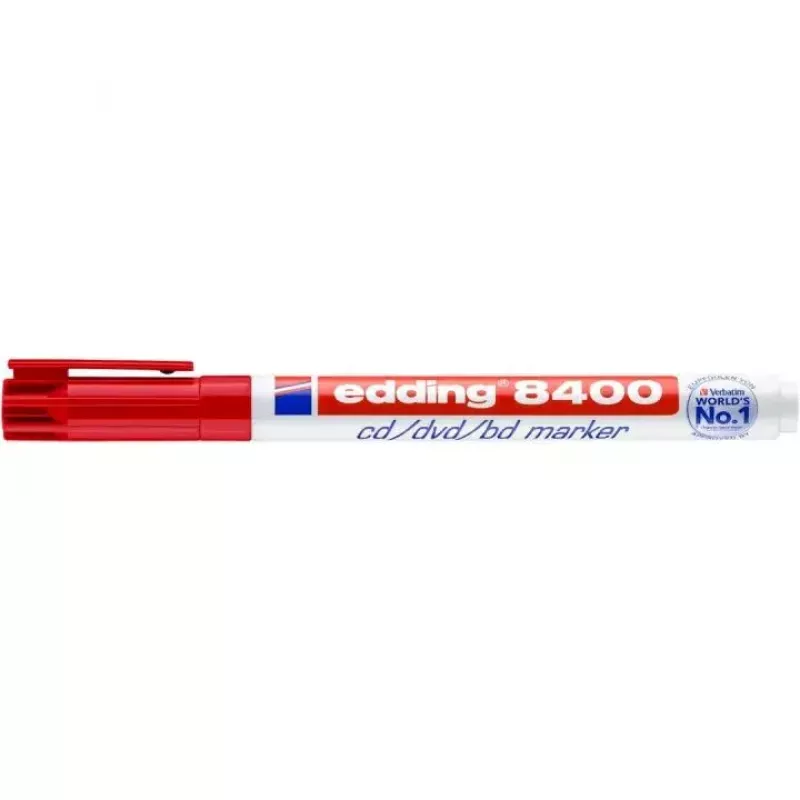 Permanentinis markeris Edding 8400 raudonas, smailus antgalis