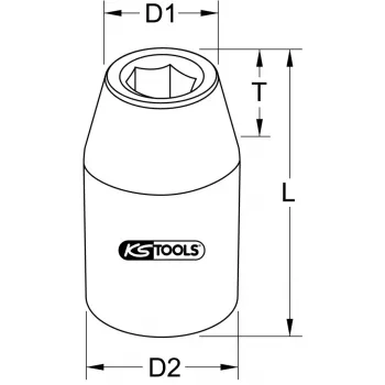 KS Tools 911.1253 lizdinis raktas 1/2 colio pavara 1 galvutė 50 g