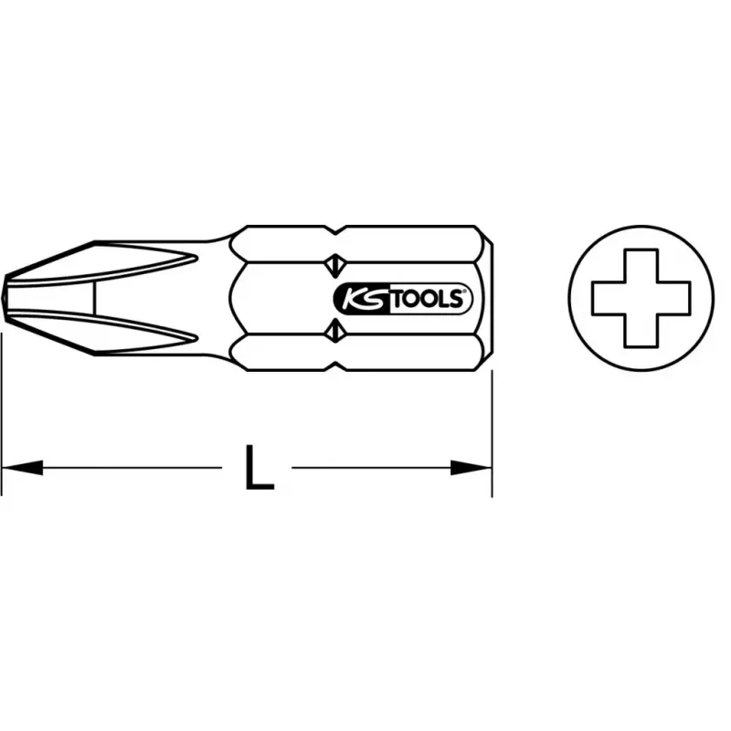 KS Tools 911.5134 Phillips antgalis įtvarui, 30 mm, nikelis