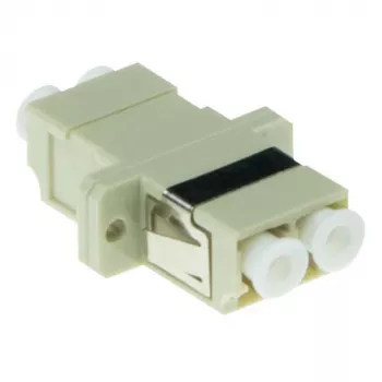 ACT Fiber optic LC dvipusis adapteris daugiamodis OM1/OM2 flanšas, LC/LC, dramblio kaulo spalvos, daugiamodis, keraminis, OM1, 1 vnt.