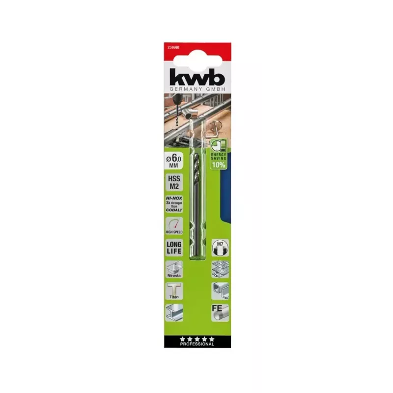 Gręžtuvas spiralinis KWB 258710 dešinysis sukimas 1 vnt