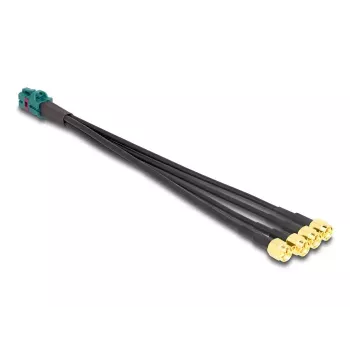 DeLOCK 90142 Koaksialinis kabelis 0,2 m Mini FAKRA Z 4 x SMA juodas
