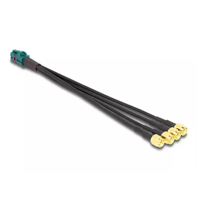 DeLOCK 90142 Koaksialinis kabelis 0,2 m Mini FAKRA Z 4 x SMA juodas