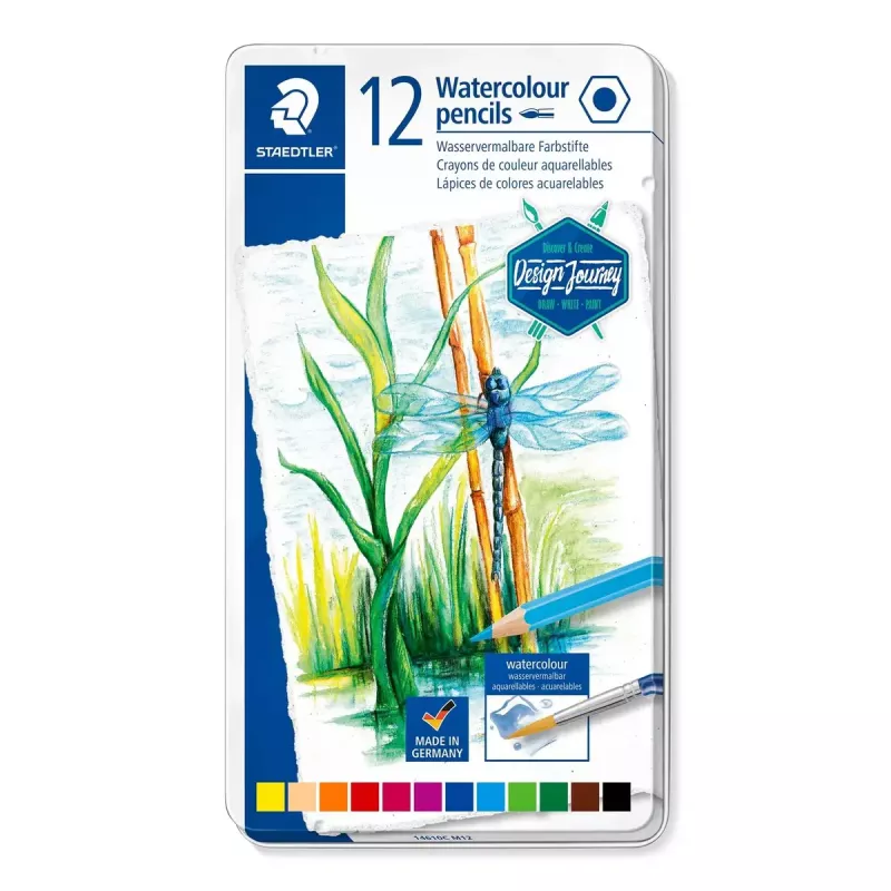 Staedtler 146 10C akvareliniai pieštukai 12 vnt., metalinė dėžutė