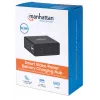 Manhattan Smart Video Multiport Dock, 5 prievadai: HDMI, USB-A (x2), USB-C (x2), su Power Delivery USB-C, įmontuotas maitinimo šaltinis, itin kompaktiškas, nuimamas maitinimo laidas, juoda, trejų metų garantija, mažmeninė dėžutė