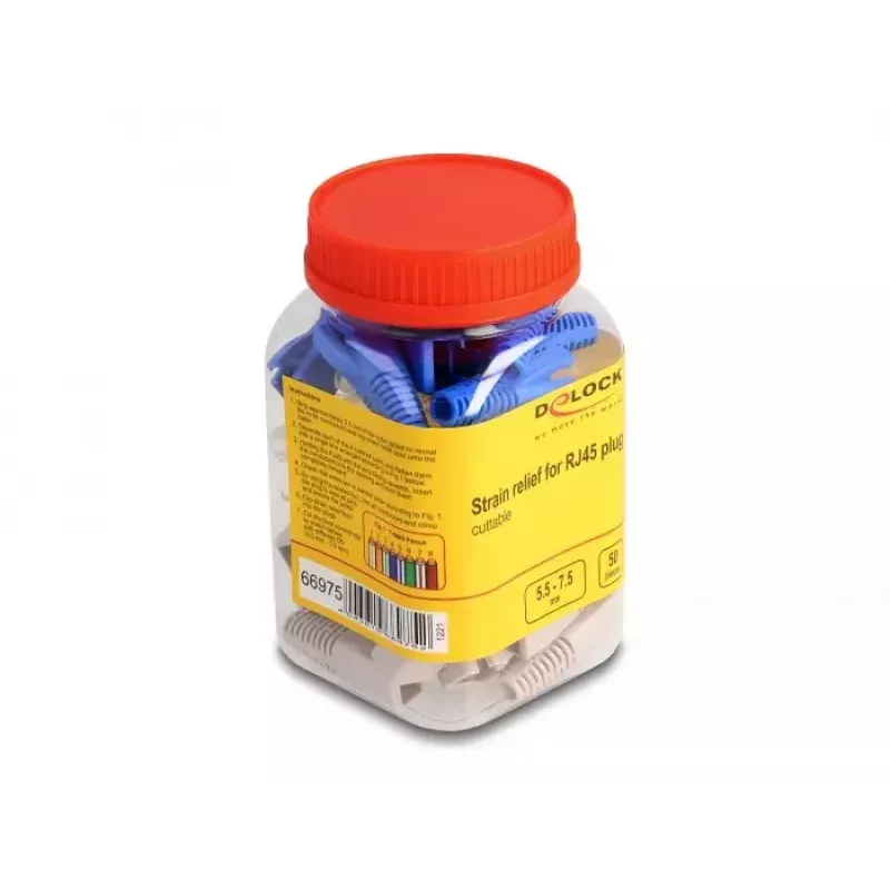 DeLOCK apsauginė įvorė RJ45 kištukui, pjaustoma, 50 vnt., spalvotos