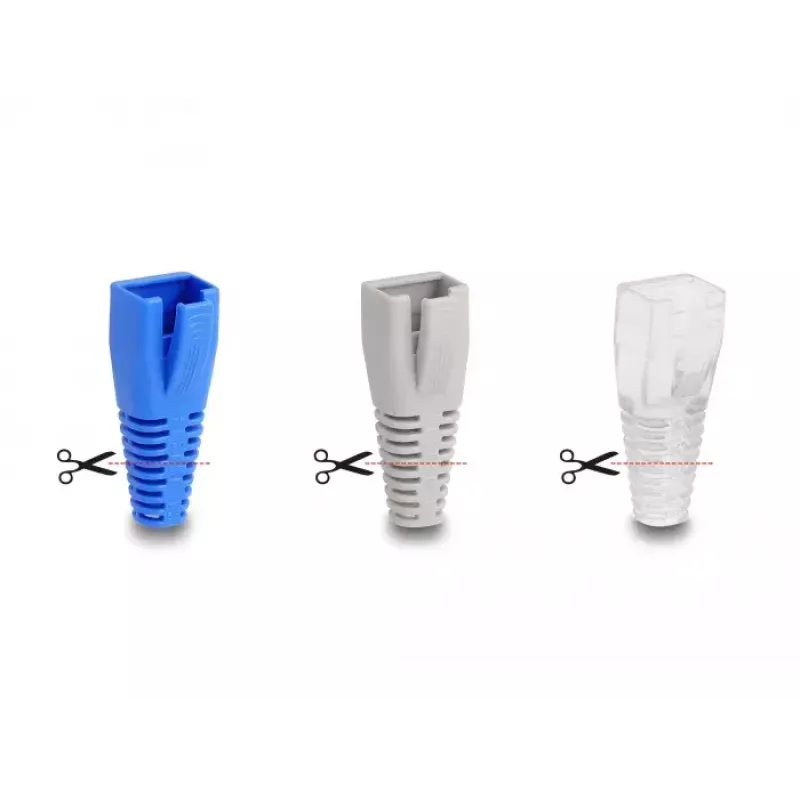 DeLOCK apsauginė įvorė RJ45 kištukui, pjaustoma, 50 vnt., spalvotos