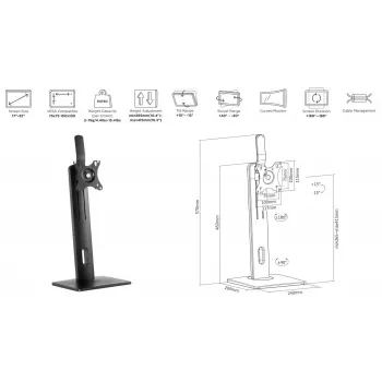 eSTUFF GLB226004 monitor laikiklis / stovas 81,3 cm (32 col.) stalas Juoda
