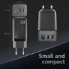 Cellularline Multipower Micro 65W itin kompaktiškas 65W greitasis sieninis įkroviklis su 3 prievadais