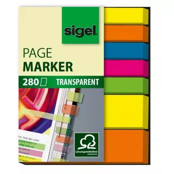 Sigel HN616 lankstūs skirtukai mėlyni, žali, oranžiniai, geltoni, violetiniai – 280 vnt.