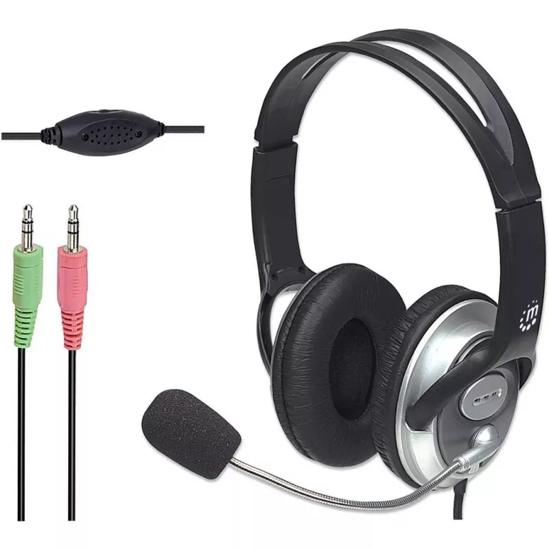 Manhattan Classic Stereo ausinės su mikrofonu, 3,5 mm, 2,5 m laidas