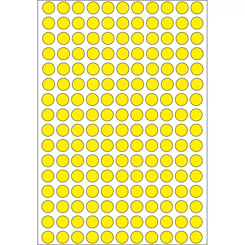 Lipnūs apskritimai HERMA 5632 geltoni 8 mm