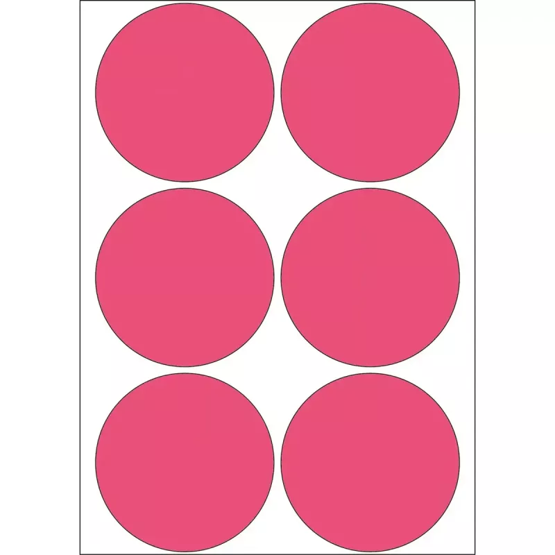 HERMA 2286 universalios etiketės šviečiančiai raudonos Ø 50 mm 144 vnt.