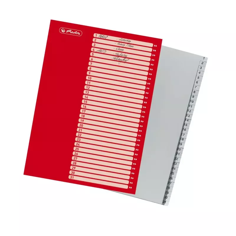 Skirtukų rodyklė Herlitz 10843712 Pilka