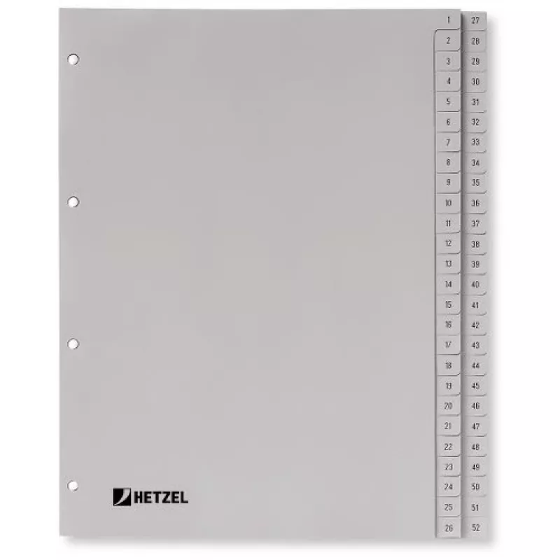Rexel PP skirtukai, pilki, skaitmeniniai, A4, 1 vnt.
