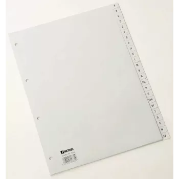 Rexel PP abėcėliniai skirtukai, pilki, A4, 226x297 mm