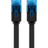 Plokščiasis tinklo kabelis Goobay CAT 6A U/UTP juodas 5 m
