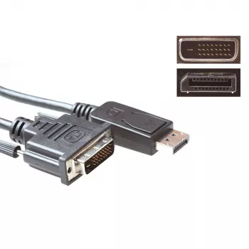 ACT konversijos kabelis DisplayPort (vyriškas) į DVI (vyriškas) 5,00 m