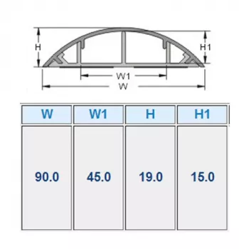 ACT apvalus kabelių kanalas PVC 90 mm, pilkas
