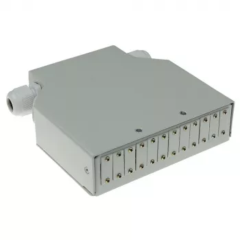 ACT DIN bėgio šviesolaidžio galinė dėžutė be jungčių, 12 prievadų, Pliusas, Dramblio kaulo, 130 mm, 130 mm, 45,3 mm, Dėžutė