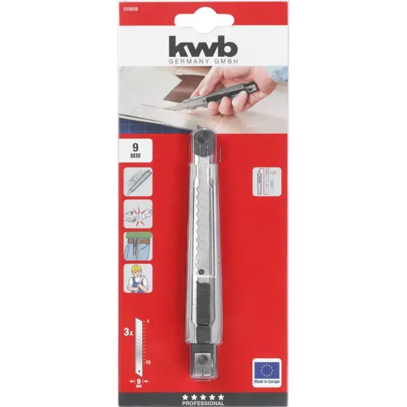 KWB 015609 peilis su nulaužiamais ašmenimis, 145 mm ilgio, 9 mm pločio