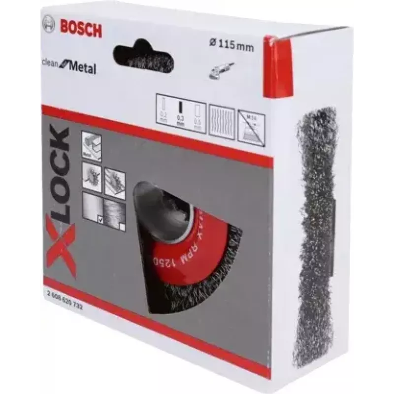 Bosch 2 608 620 732 plieninis šepetys kampiniam šlifuokliui