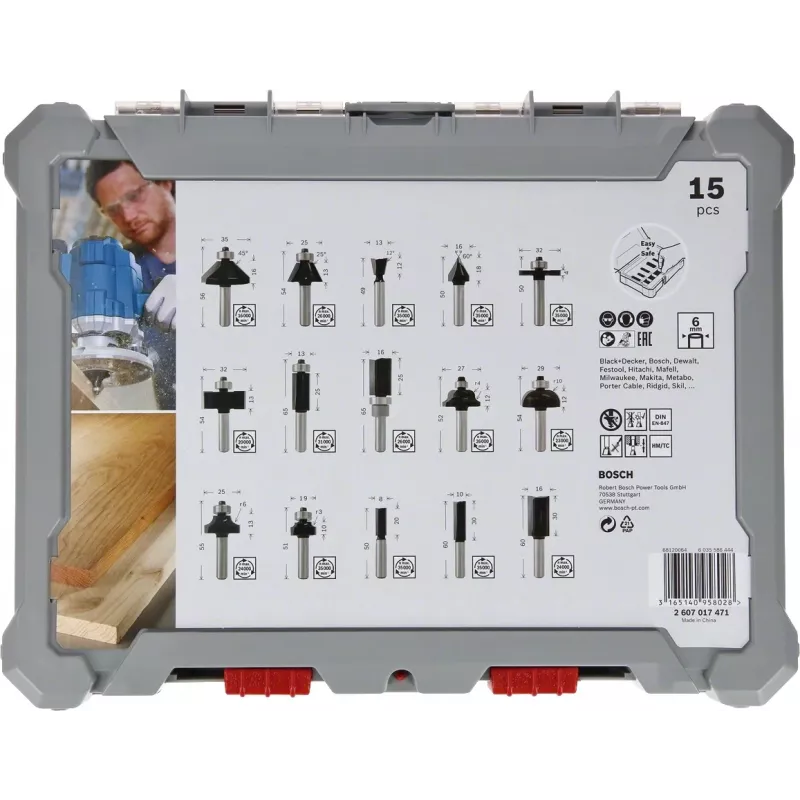 Bosch 2607017473 Frezų rinkinys 15 vnt