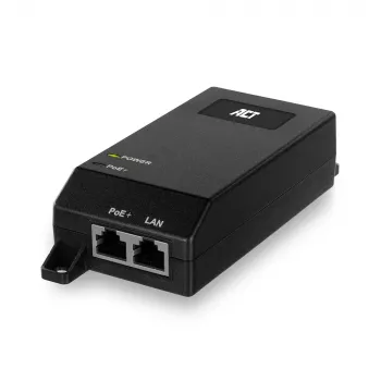 ACT Gigabit PoE+ (30W) Injektorius, Gigabit Ethernet, 10/100/1000 Mbit/s, IEEE 802.3, IEEE 802.3ab, IEEE 802.3af, IEEE 802.3at, IEEE 802.3u, juodas, 30 V, 100–240 V