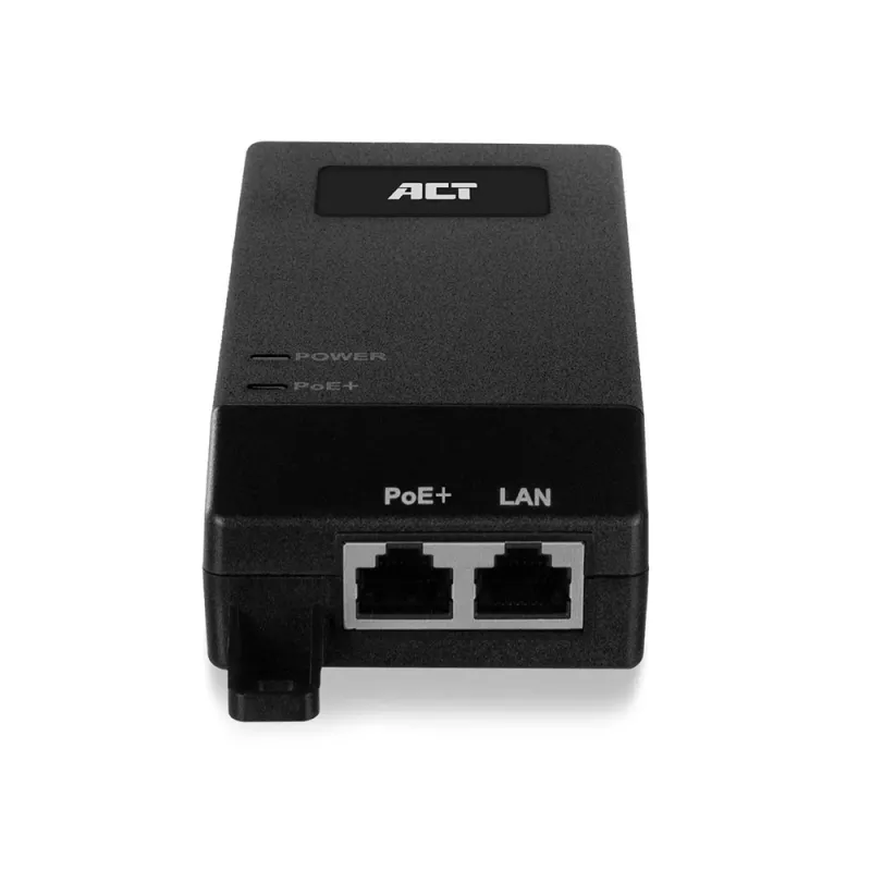 ACT Gigabit PoE+ (30W) Injektorius, Gigabit Ethernet, 10/100/1000 Mbit/s, IEEE 802.3, IEEE 802.3ab, IEEE 802.3af, IEEE 802.3at, IEEE 802.3u, juodas, 30 V, 100–240 V