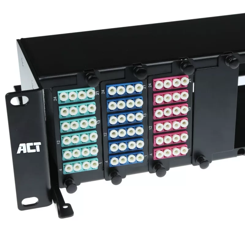 ACT Fiber skydelis High Density 2HE 12 MTP®-MPO kasetėms / keystone adapteriams