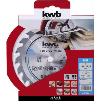 Pjūklo diskas KWB 584157 18,4 cm medžio drožlių plokštėms, kietmedžiui, plastikui, spygliuočiams