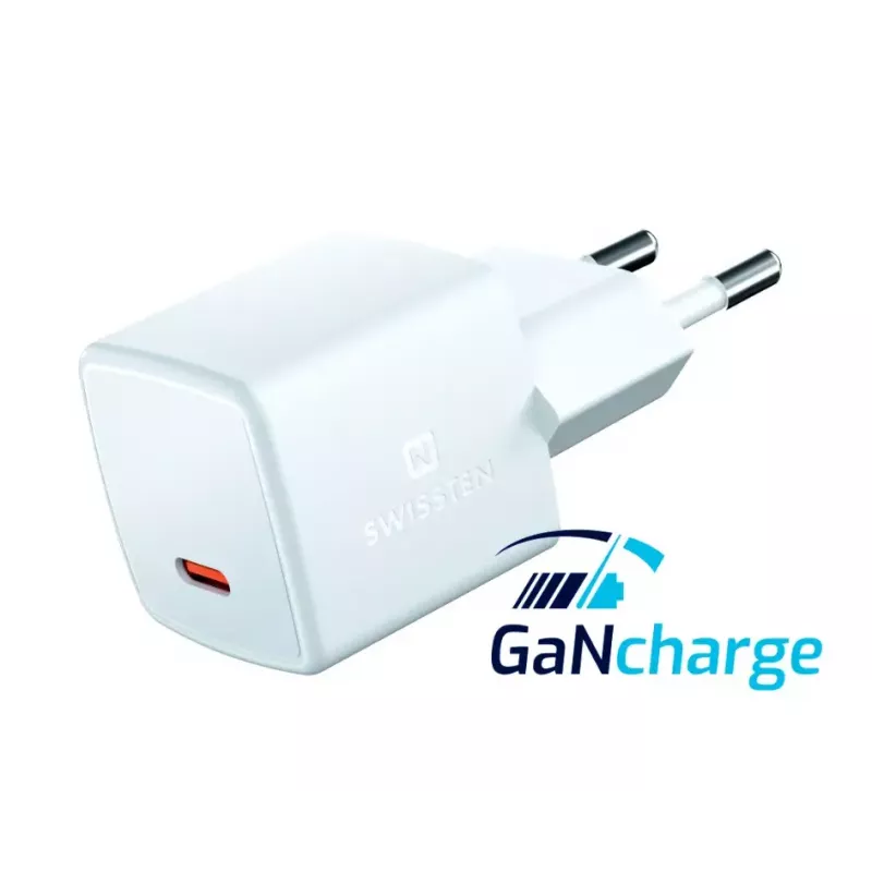 SWISSTEN Mini Travel Charger GaN 25W PD USB-C greitasis įkroviklis telefonams ir planšetėms