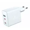 SWISSTEN Travel Charger GaN 70W 2×USB-C greitas įkroviklis nešiojamiesiems kompiuteriams ir telefonams