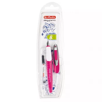 Parker stiliaus rašiklis Herlitz my.pen kasečių sistema rožinis baltas