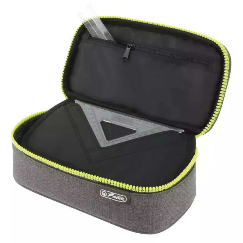 Pieštukinė Herlitz beatBox ABC poliesteris pilka geltona 225x120x70mm